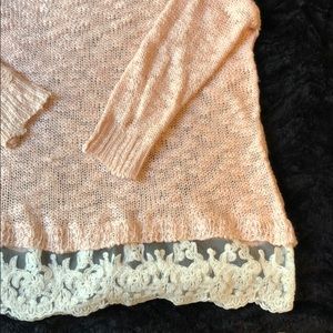 Light Pink Sweater with Lace